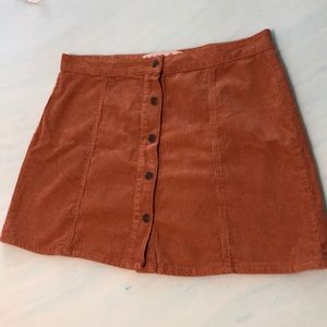 Plus Size Corduroy Tan Mini Skirt
